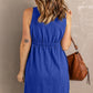 Button Front Empire Waist Sleeveless Slit Dress