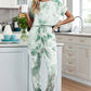 Tie-Dye Short Sleeve Jumpsuit with Pockets