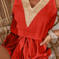 Swiss Dot Contrast Tie Waist Romper
