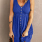 Button Front Empire Waist Sleeveless Slit Dress