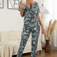 Surplice Neck Tied Short Sleeve Jumpsuit