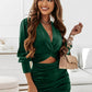 Twist Front Ruched Cutout Mini Dress