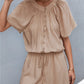 Buttoned Gather Detail Romper