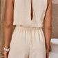 Swiss Dot Contrast Tie Waist Romper