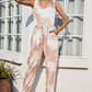 Tie-Dye Sleeveless Jumpsuit with Pockets