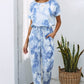 Tie-Dye Short Sleeve Jumpsuit with Pockets