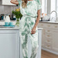 Tie-Dye Short Sleeve Jumpsuit with Pockets