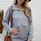 Quilted Half-Zip Sweatshirt with Pocket