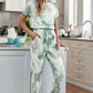 Tie-Dye Short Sleeve Jumpsuit with Pockets