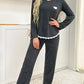 Heart Graphic Lace Trim Top and Pants Lounge Set