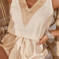 Swiss Dot Contrast Tie Waist Romper